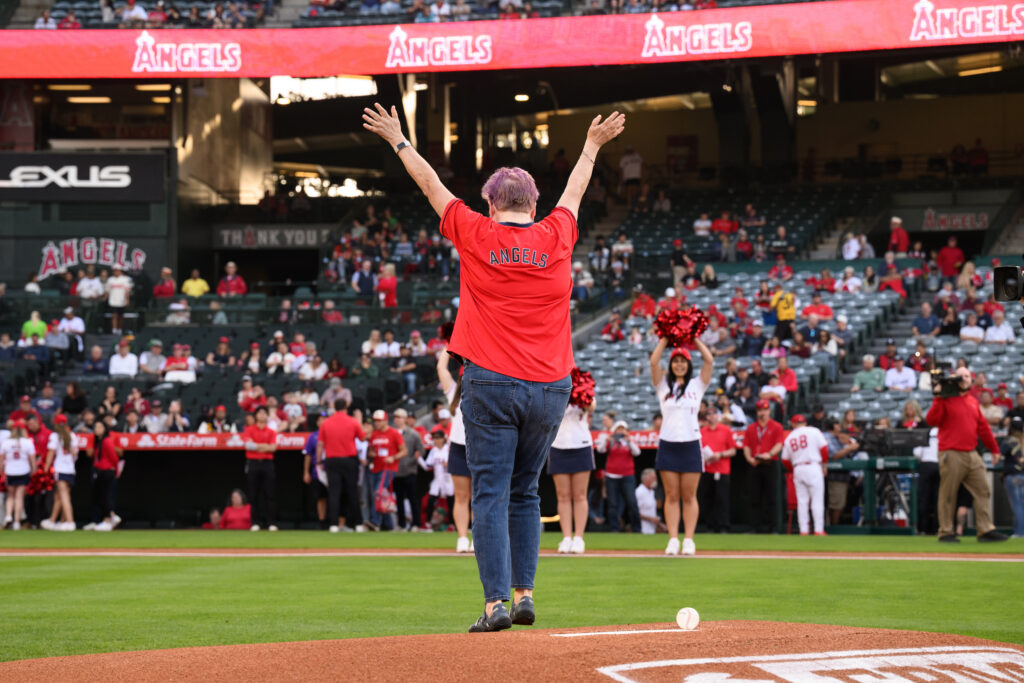 On the mound at Angel Stadium
